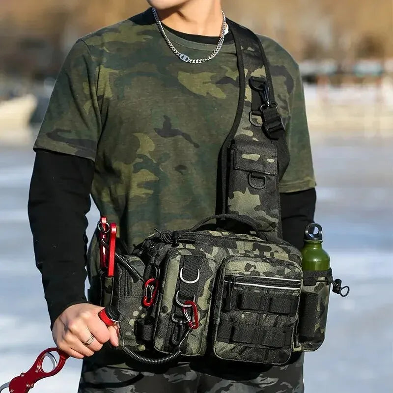 Fishing Tackle Backpack Lure Box Gear Storage Bag Fanny Pack
